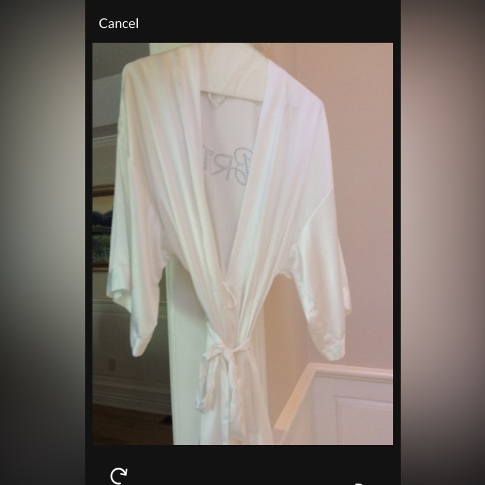 White Bridal Robe with Rhinestone 'Bride' Design - Picture 2 of 2